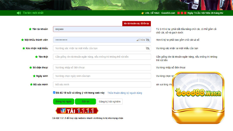 Đăng ký Good88: Hướng dẫn chi tiết và thông tin cần thiết